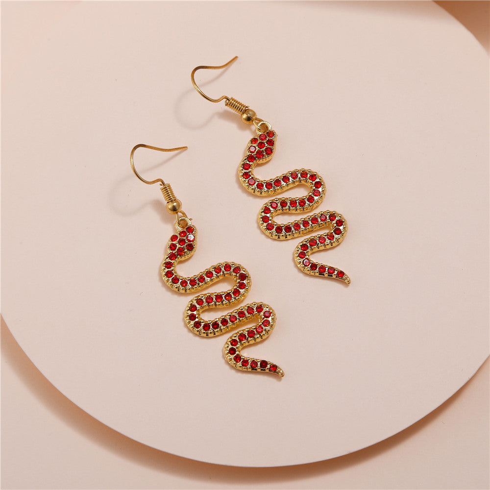 Wholesale Exaggerated snake-shaped diamond earrings